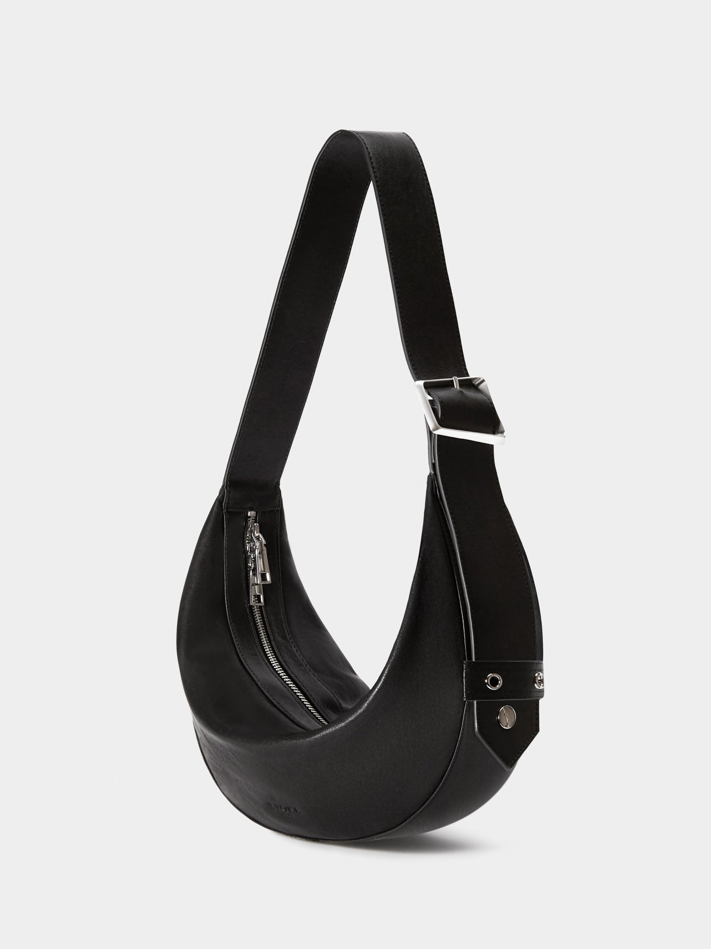 Medium Crescent Leather Shoulder Bag