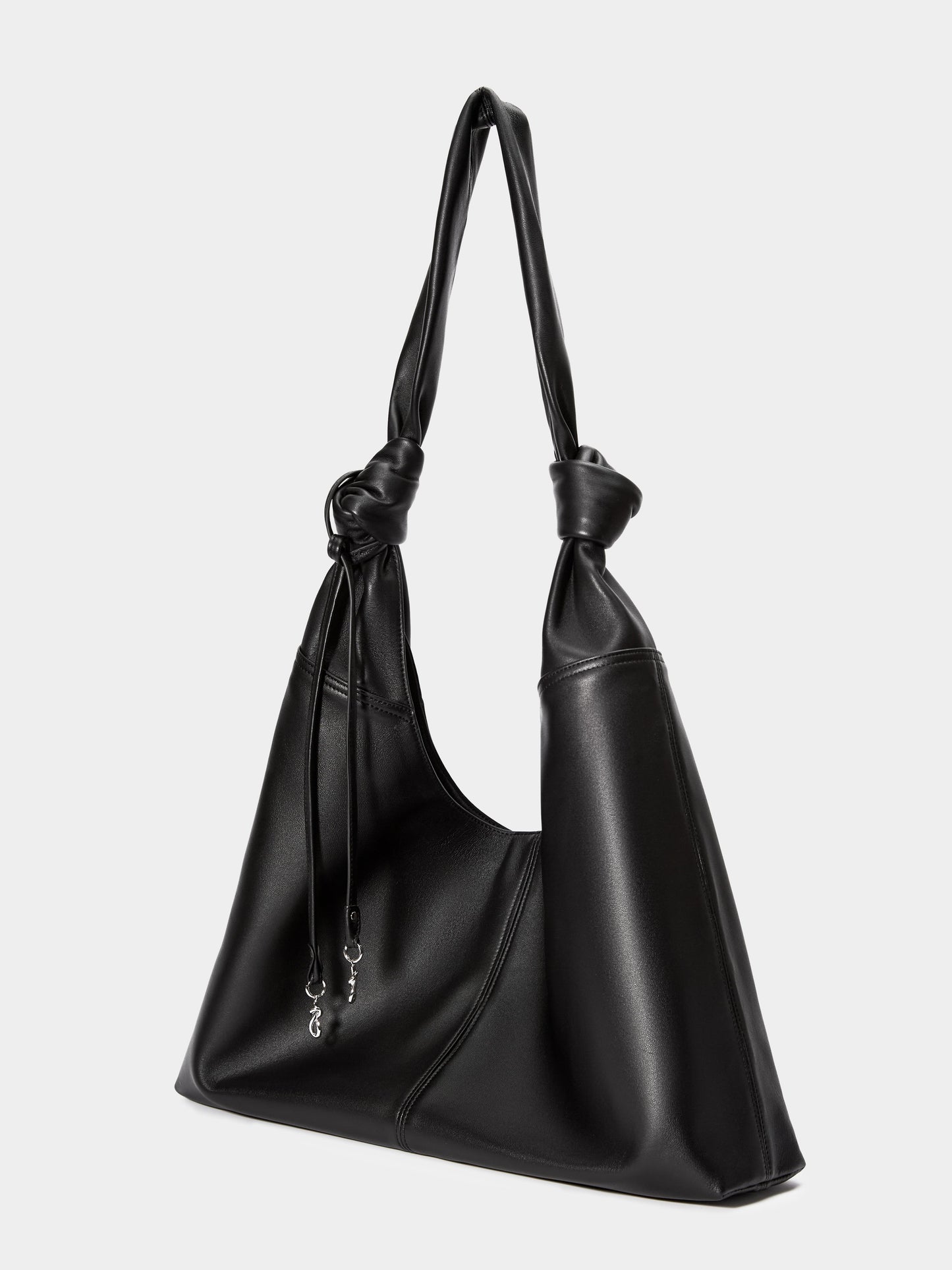 Knotti Leather Hobo Bag with Detachable Earrings