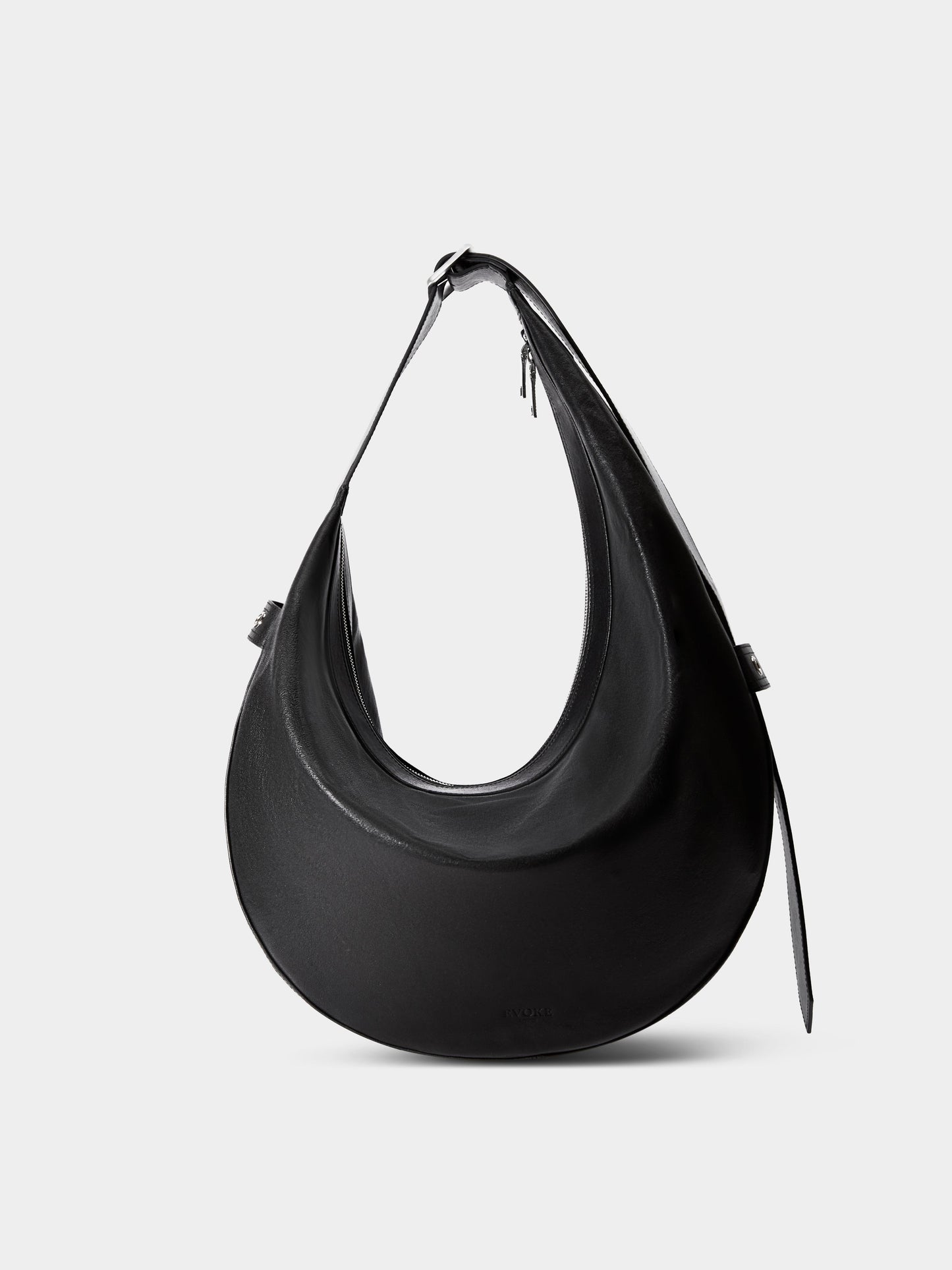 Large Crescent Leather Cross Body Bag