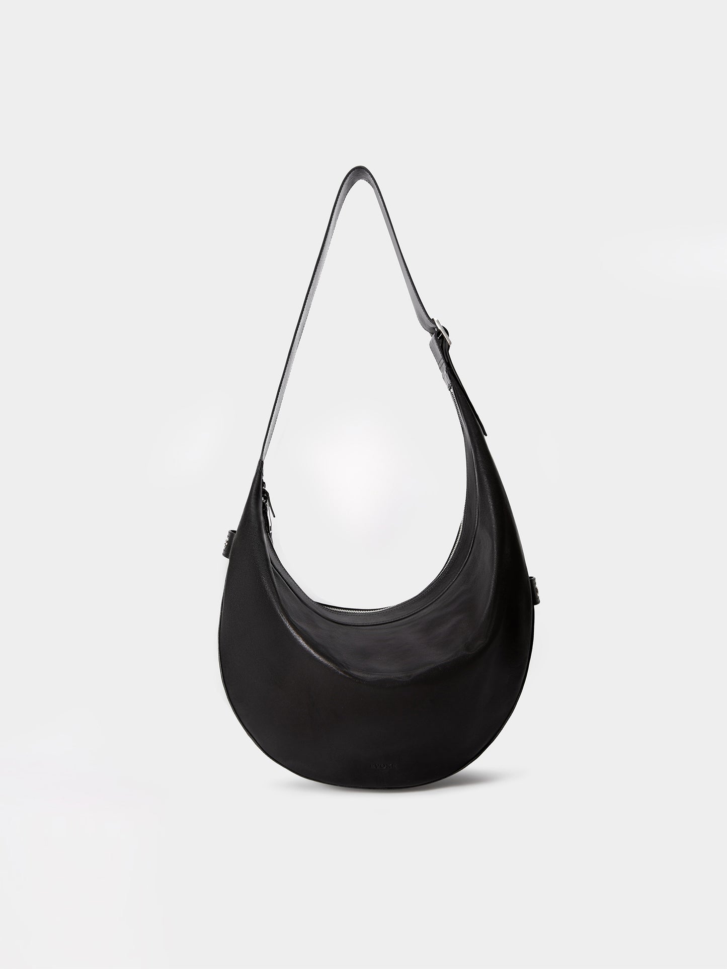 Large Crescent Leather Cross Body Bag
