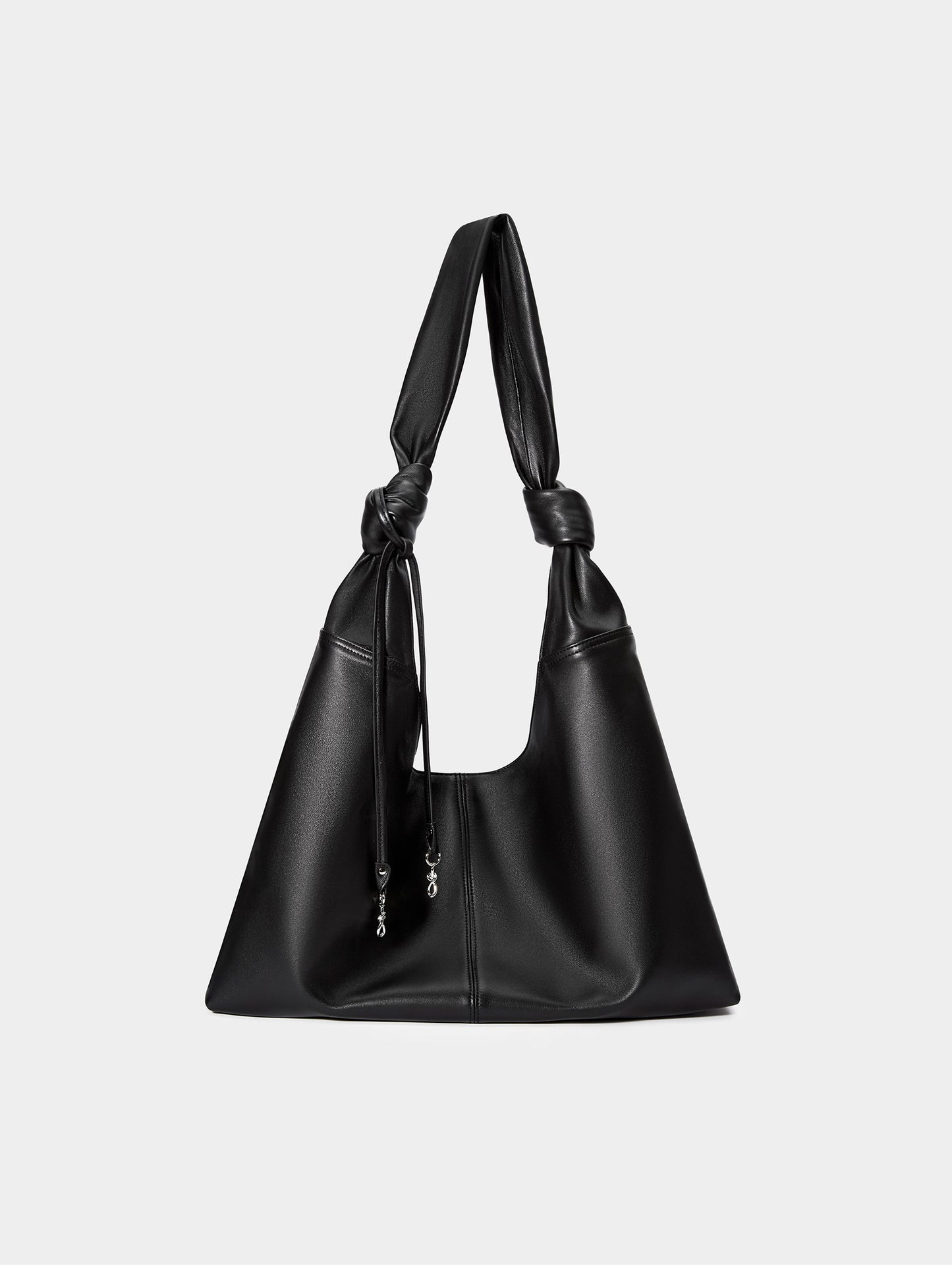 Knotti Leather Hobo Bag with Detachable Earrings